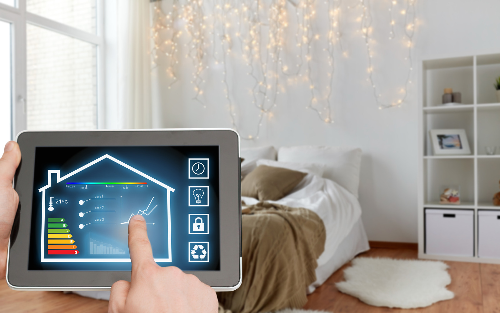 smart home efficiency on tablet